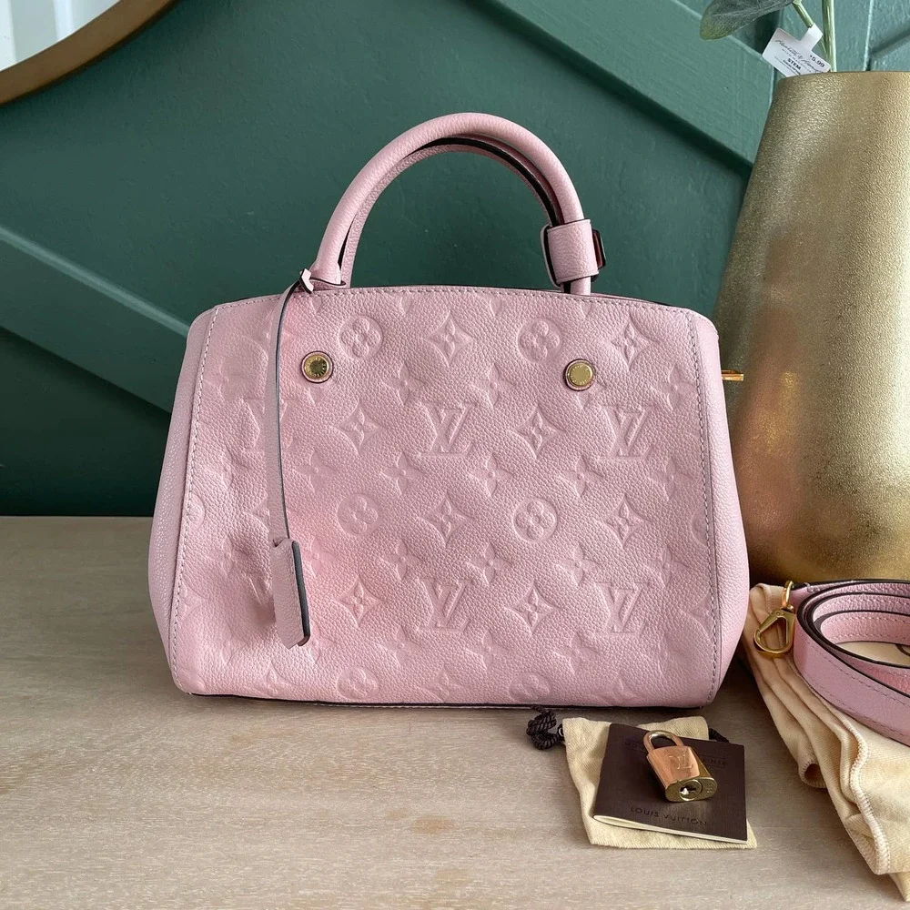❌SOLD❌Mint Louis Vuitton Montaigne BB Empreinte Leather Rose Poudre Bag SP1195 - Picture 15 of 15